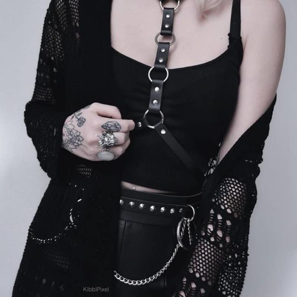 Punk Faux Leather Chest Harness Body Bondage